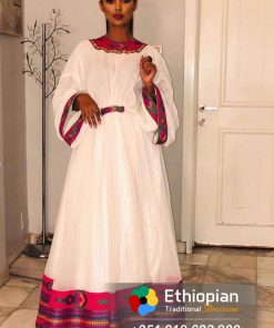 Ethiopian Cool Pink Habesha Kemis
