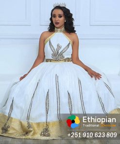 Ethiopian Cool Pink Habesha Kemis - Ethiopian Traditional Dress