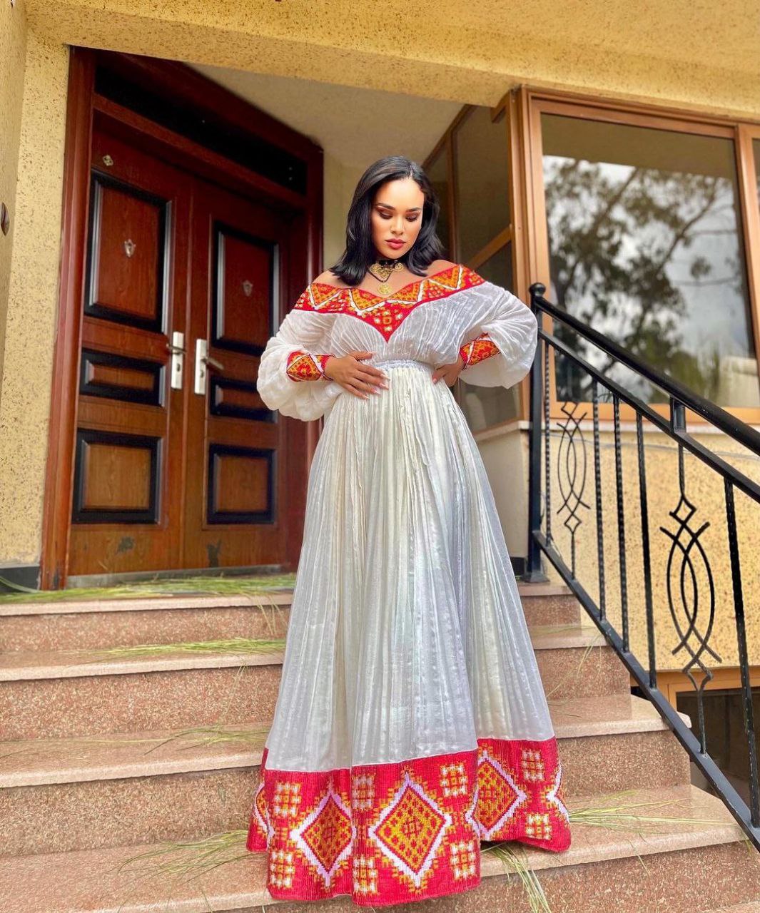 Red Traditional Dress Ethiopian Traditional Dresseritrean Dresshabesha Kemiszuriahabesha 